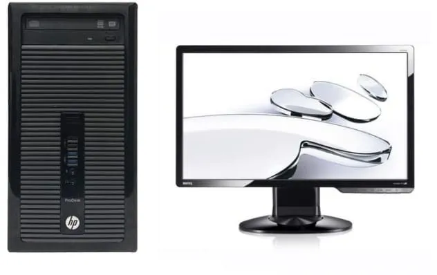 Pachet calculator second hand HP Prodesk 400 G1 MT Core i3-4130, 8GB DDR3, 500GB + Benq 24” 2420HD