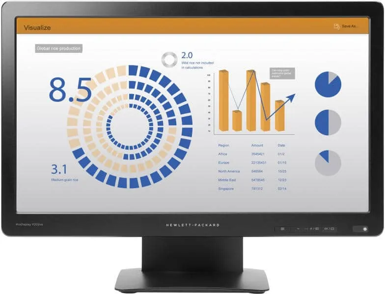 Monitor LED second hand HP P202VA, 20 inch, FHD, Grad -A