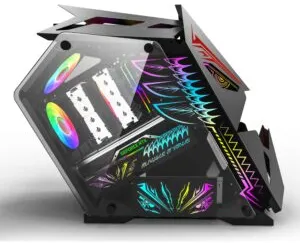 Carcasa Pro Gaming Hercule Black, Middle Tower, ATX, fara sursa, controller ARGB