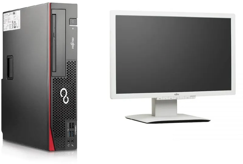 Pachet Calculator second hand Fujitsu Esprimo D757 / E85+ Intel Core i3-6100, 8GB DDR4, 256GB SSD + Monitor LED second hand Fujitsu Siemens B22W-6, 22 inch