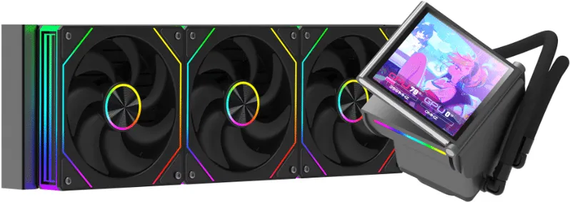 Cooler CPU AIO ProGaming Glacier View 360, Display LCD 4.0 inch, 360mm, 3 Ventilatoare ARGB, 400W, Negru