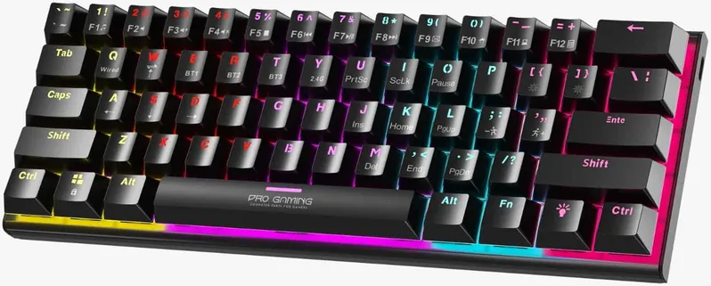 Tastatura mecanica Pro Gaming Venom K1, wireless / usb type-c / Bluetooth, RGB, 61 taste, 3 pin hotswap switch, outemu black