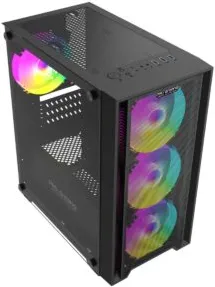 Carcasa PRO GAMING Arrow BLACK, Middle Tower, M-ATX, Fara Sursa, 4X RGB FAN
