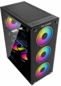 Carcasa Pro Gaming Element, Middle Tower, ATX, fara sursa, controller ARGB, telecomanda