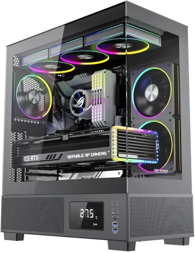 Sistem Desktop Pc Gaming Kian Black Intel Core I5 14400f pana la 4.7GHz, 16GB RAM DDR5, 1TB SSD, RTX 5060TI 16GB GDDR7, Wi-Fi 6, Windows 11 Home