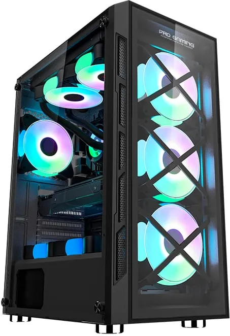Pro Gaming Triple X, Middle Tower, ATX, fara sursa, Controller PWM-ARGB, telecomanda