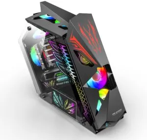 Carcasa Pro Gaming Hercule Black, Middle Tower, ATX, fara sursa, controller ARGB