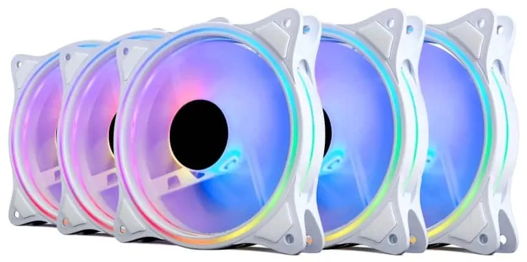 Set 6 Ventilatoare Carcasa 120 x 120 mm Pro Gaming ARGB White, controller, telecomanda