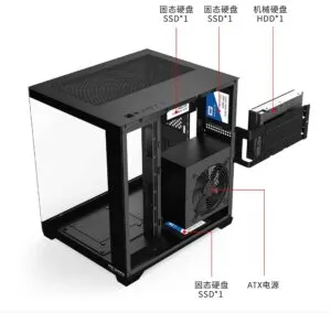 Carcasa Pro Gaming Ambra Black, Cube Tower, M-ATX, fara sursa, 5x ARGB FAN, Controller ARGB