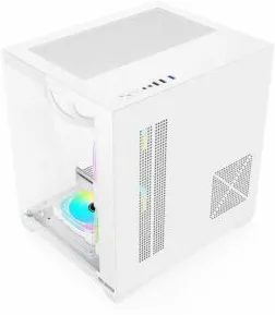 Carcasa Pro Gaming Ambra White, Cube Tower, M-ATX, fara sursa, 5x ARGB FAN, Controller ARGB