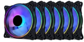 Set 6 Ventilatoare Carcasa 120 x 120 mm Pro Gaming ARGB Black, controller, telecomanda,