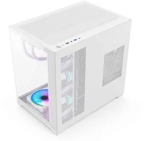 Carcasa Pro Gaming ELITE White, Cube Tower, ATX, fara sursa, 7x ARGB FAN, Controller ARGB
