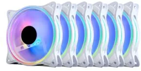 Set 6 Ventilatoare Carcasa 120 x 120 mm Pro Gaming ARGB White, controller, telecomanda