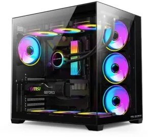 Carcasa Pro Gaming ELITE Black, Cube Tower, ATX, fara sursa, 7x ARGB FAN, Controller ARGB