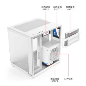 Carcasa Pro Gaming Ambra White, Cube Tower, M-ATX, fara sursa, 5x ARGB FAN, Controller ARGB