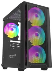 Carcasa PRO GAMING Arrow BLACK, Middle Tower, M-ATX, Fara Sursa, 4X RGB FAN