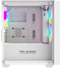 Carcasa PRO GAMING Arrow WHITE, Middle Tower, M-ATX, Fara Sursa, 4X RGB FAN