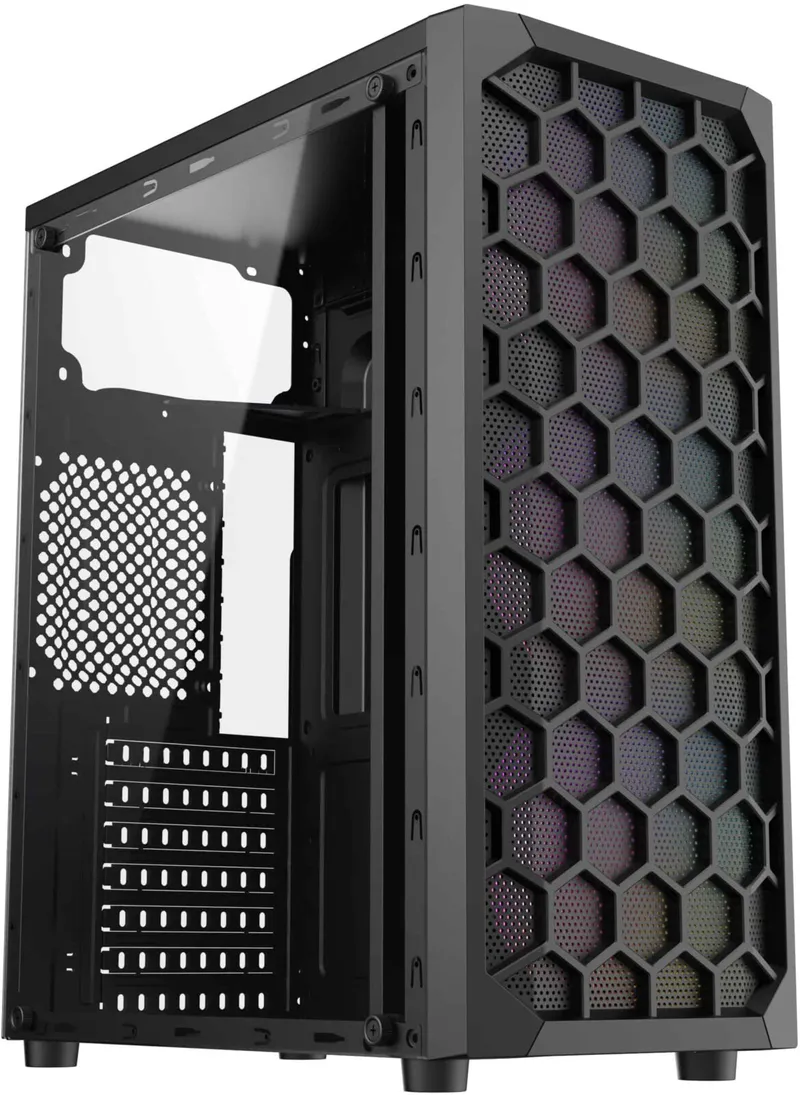 PRO GAMING BARREN, Middle Tower, ATX, Fara Sursa, 3X ARGB FAN