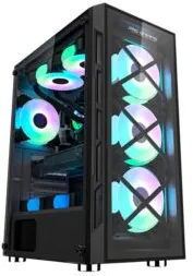 Carcasa Pro Gaming Triple X, Middle Tower, ATX, fara sursa, Controller PWM-ARGB, telecomanda