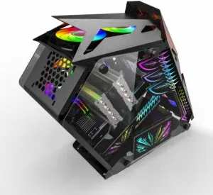 Carcasa Pro Gaming Hercule Black, Middle Tower, ATX, fara sursa, controller ARGB