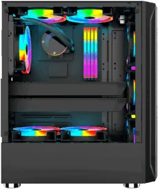 Carcasa Pro Gaming Diamond, Middle Tower, ATX, fara sursa, controller ARGB