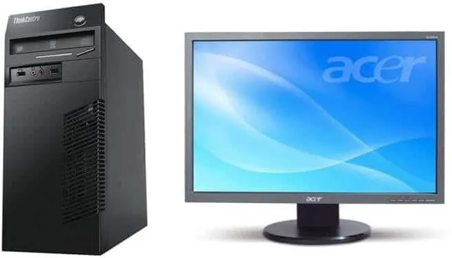Pachet Calculator second hand Lenovo Thinkcentre M71 Tower Core i5-2400, 4GB DDR3, 500GB HDD + Monitor Acer 193W