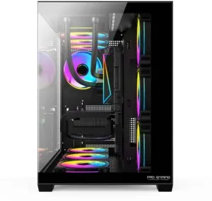 Carcasa Pro Gaming ELITE Black, Cube Tower, ATX, fara sursa, 7x ARGB FAN, Controller ARGB