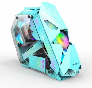 Carcasa Pro Gaming Hercule Blue, Middle Tower, ATX, fara sursa, controller ARGB