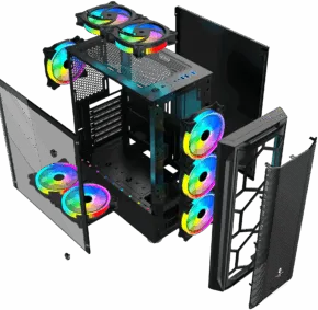 Carcasa Pro Gaming Diamond, Middle Tower, ATX, fara sursa, controller ARGB