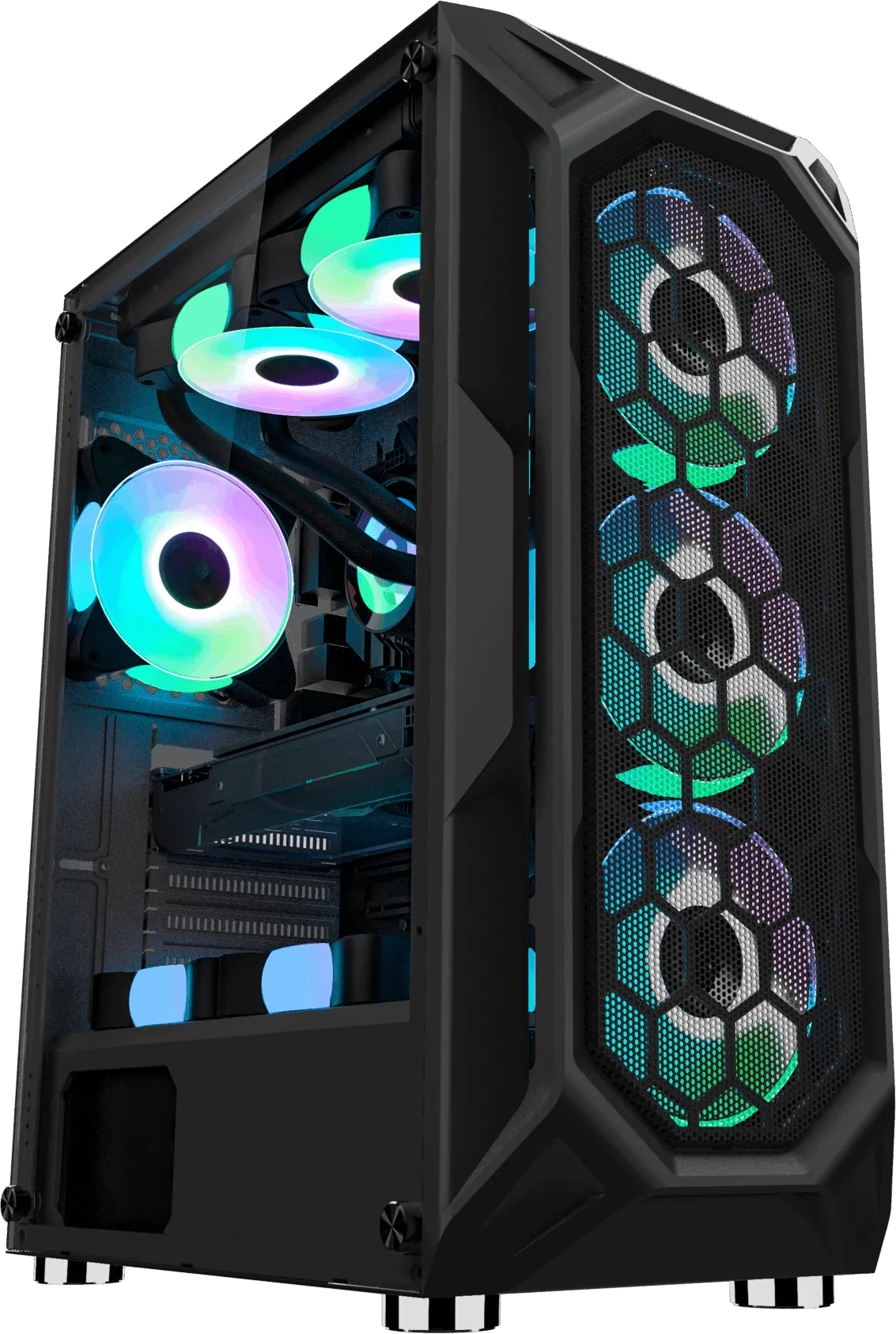 Pro Gaming Hive, Middle Tower, ATX, fara sursa, controller ARGB