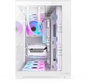 Carcasa Pro Gaming ELITE White, Cube Tower, ATX, fara sursa, 7x ARGB FAN, Controller ARGB