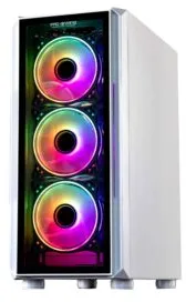 Carcasa Pro Gaming Bastion, Alba, Middle Tower, ATX, fara sursa, Controller ARGB, telecomanda