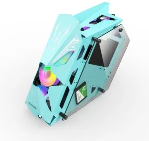 Carcasa Pro Gaming Hercule Blue, Middle Tower, ATX, fara sursa, controller ARGB