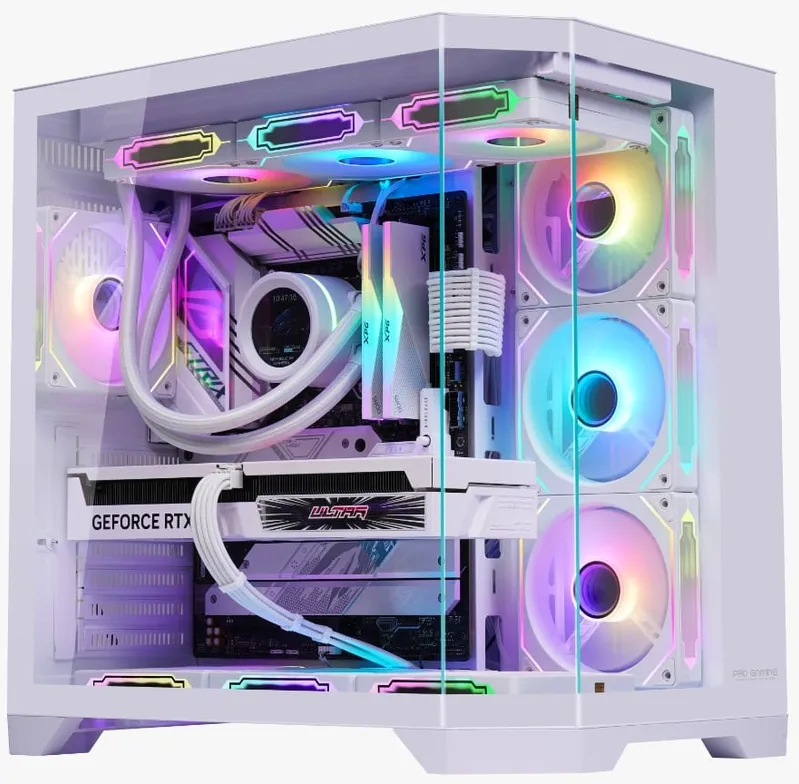 Pro Gaming BANSHEE White, Cube Tower, ATX, fara sursa, 7x ARGB FAN, Controller ARGB-PWM
