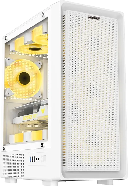 PRO GAMING Vision WHITE, Middle Tower, M-ATX, Fara Sursa, 4X RGB FAN