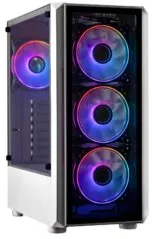 Carcasa Pro Gaming Bastion, Alba, Middle Tower, ATX, fara sursa, Controller ARGB, telecomanda