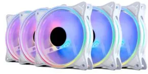 Set 6 Ventilatoare Carcasa 120 x 120 mm Pro Gaming ARGB White, controller, telecomanda