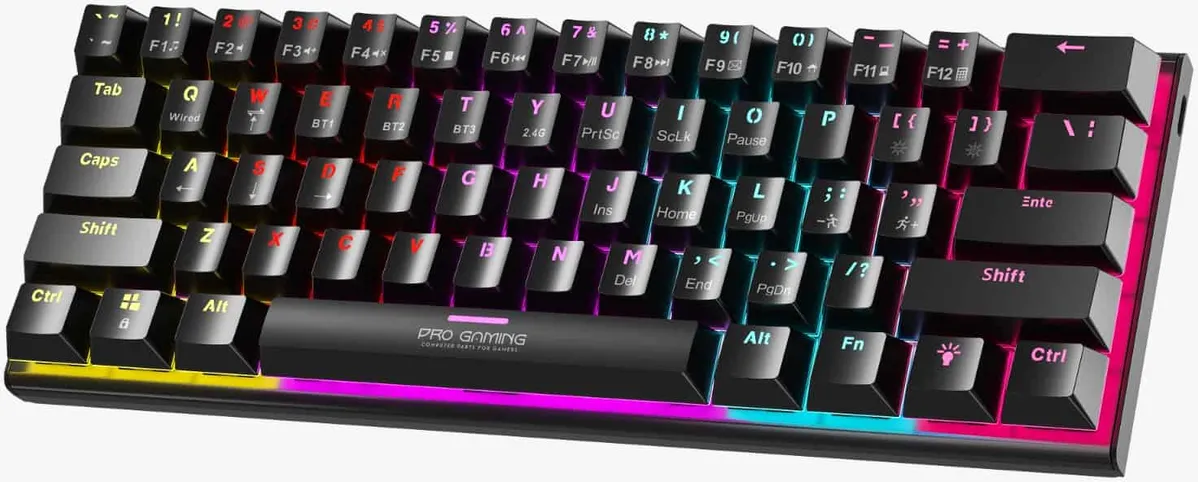 Tastatura mecanica Pro Gaming Venom K1, wireless / usb type-c / Bluetooth, RGB, 61 taste, 3 pin hotswap switch, outemu black