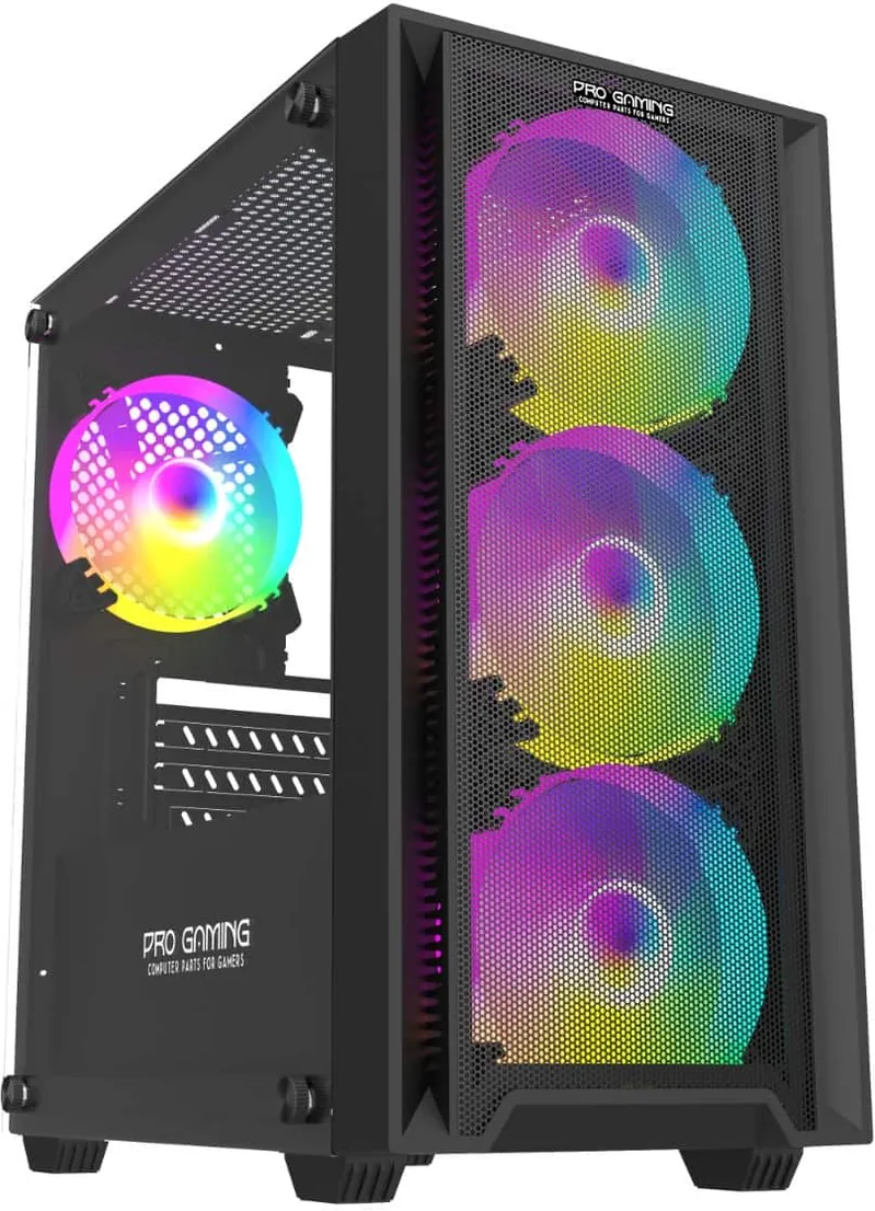 PRO GAMING Arrow BLACK, Middle Tower, M-ATX, Fara Sursa, 4X RGB FAN