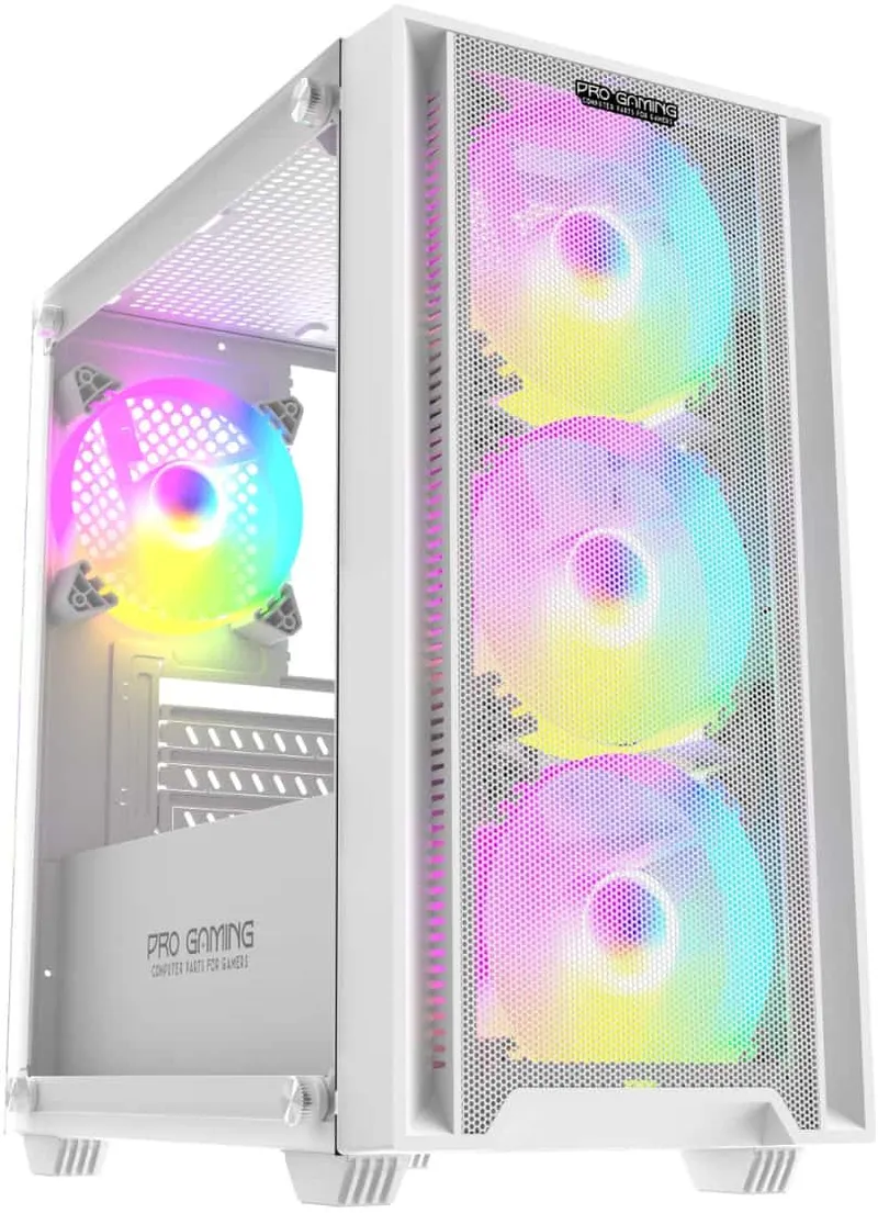 PRO GAMING Arrow WHITE, Middle Tower, M-ATX, Fara Sursa, 4X RGB FAN