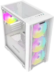 Carcasa PRO GAMING Arrow WHITE, Middle Tower, M-ATX, Fara Sursa, 4X RGB FAN