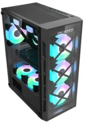 Carcasa Pro Gaming Triple X, Middle Tower, ATX, fara sursa, Controller PWM-ARGB, telecomanda